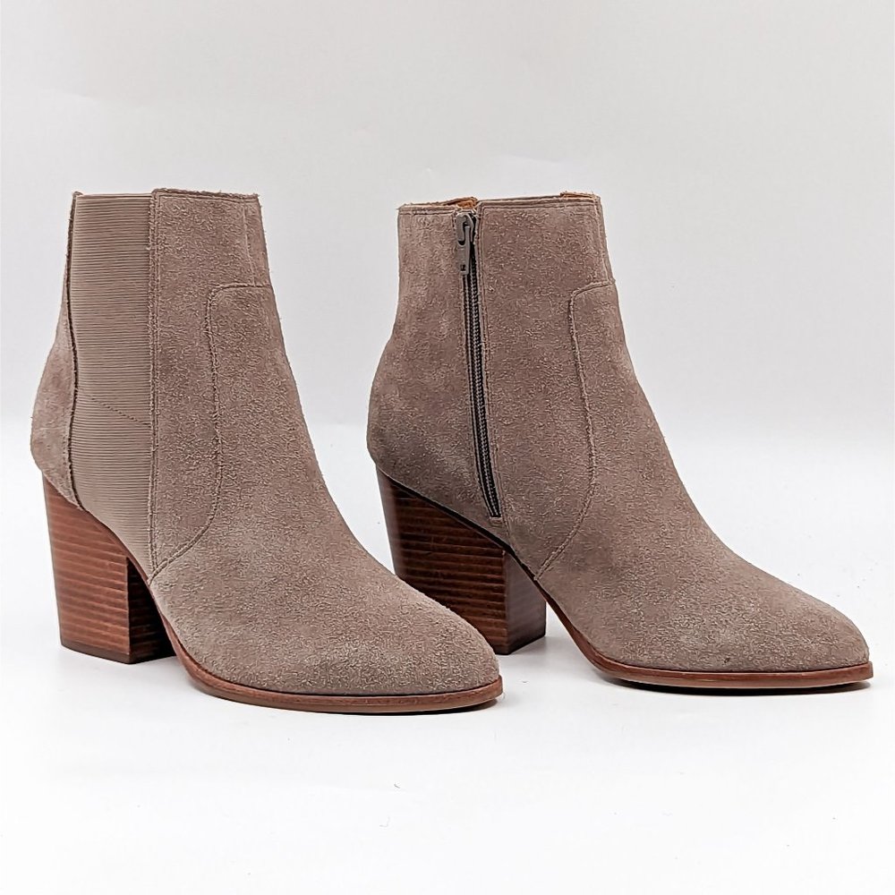 Soludos Women Emma Taupe Suede Slip-on Chelsea Boots size 9.5